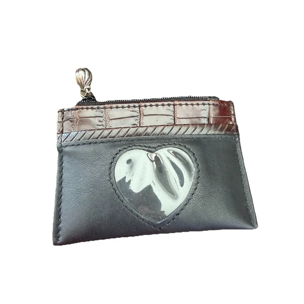 Vintage Brighton Black Brown Alligator Leather Doctor  Bag Lynette‎ Heart wallet